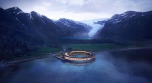 The World’s First Energy-Positive Hotel, at the Svartisen Glacier, North of the Arctic Circle in the Meløy Municipality